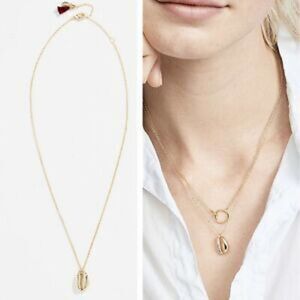 Shashi Gold Plated Cowrie Shell Charm Pendant Baltic Necklace 15.75" - 18"